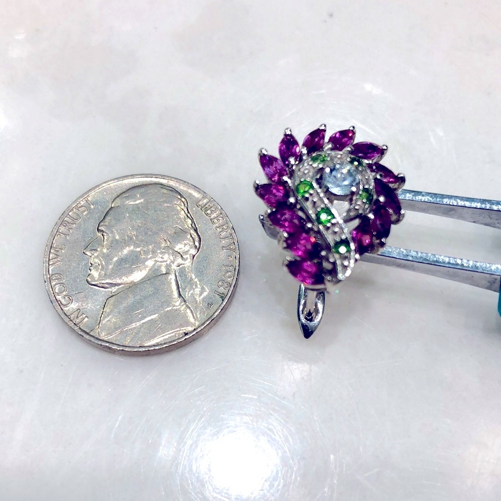 Amethyst Aquamarine 14KGP Earrings - Picture 7 of 7